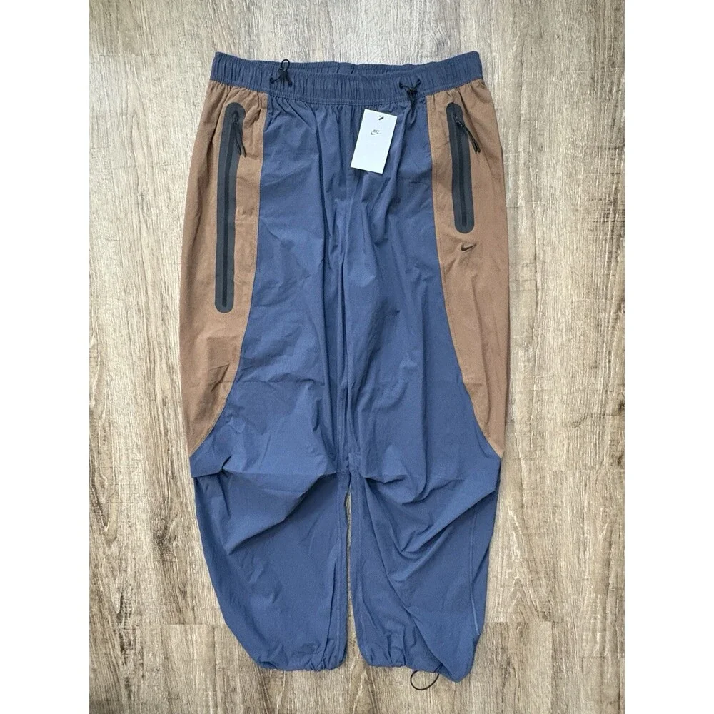 Nike Tech Woven Oversized Stacked Pants Blue Brown Men’s Sz Large IH8466-437